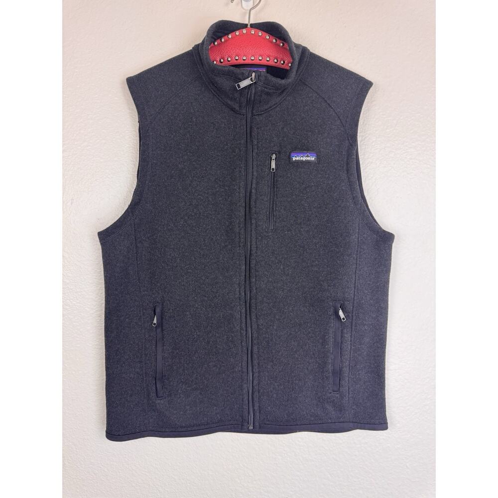 Patagonia Better Sweater Fleece Knit Vest Full Zip Zippered Pockets Black Large